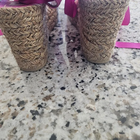 SOLD....Yves Saint Laurent Pink Wedge Sandals - Picture 9 of 12